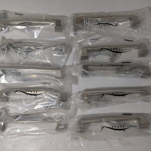 NEW- Set of 10 - Tunny Ladder Cabinet Handles - Shiny Nickle Finish - 5" - Picture 4 of 12